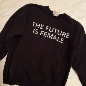 “The Future is Female” Hanes Brand Black Custom Crew Neck Sweatshirt